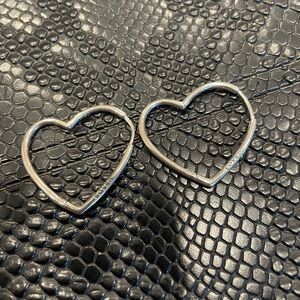 pandora Silver Heart-Shaped Earrings engraved Loved